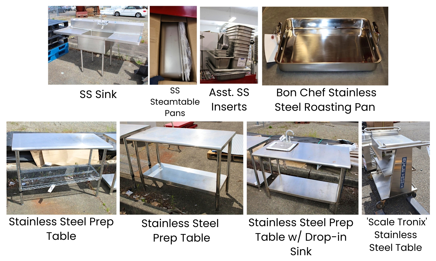 Well built Stainless Steel Prep Table w Right & Left Drainboard